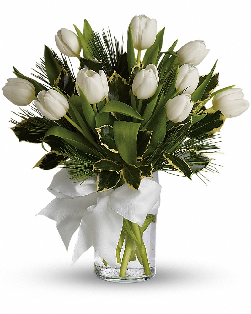 Tulips And Pine Bouquet