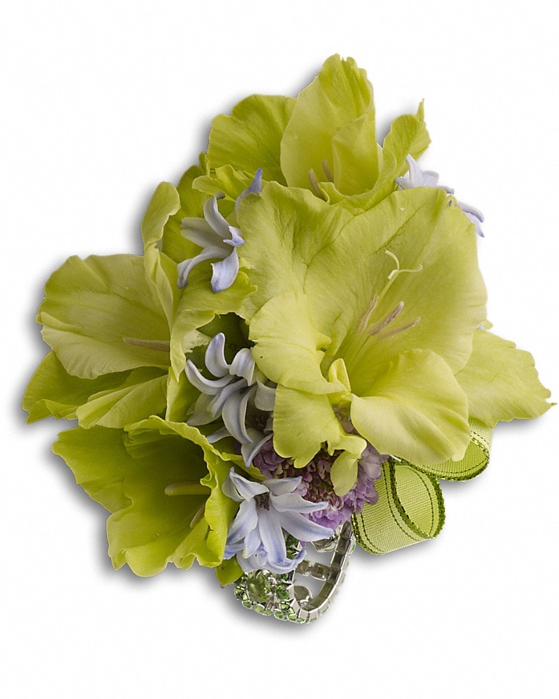 Soft Green Glamour Wristlet Corsage