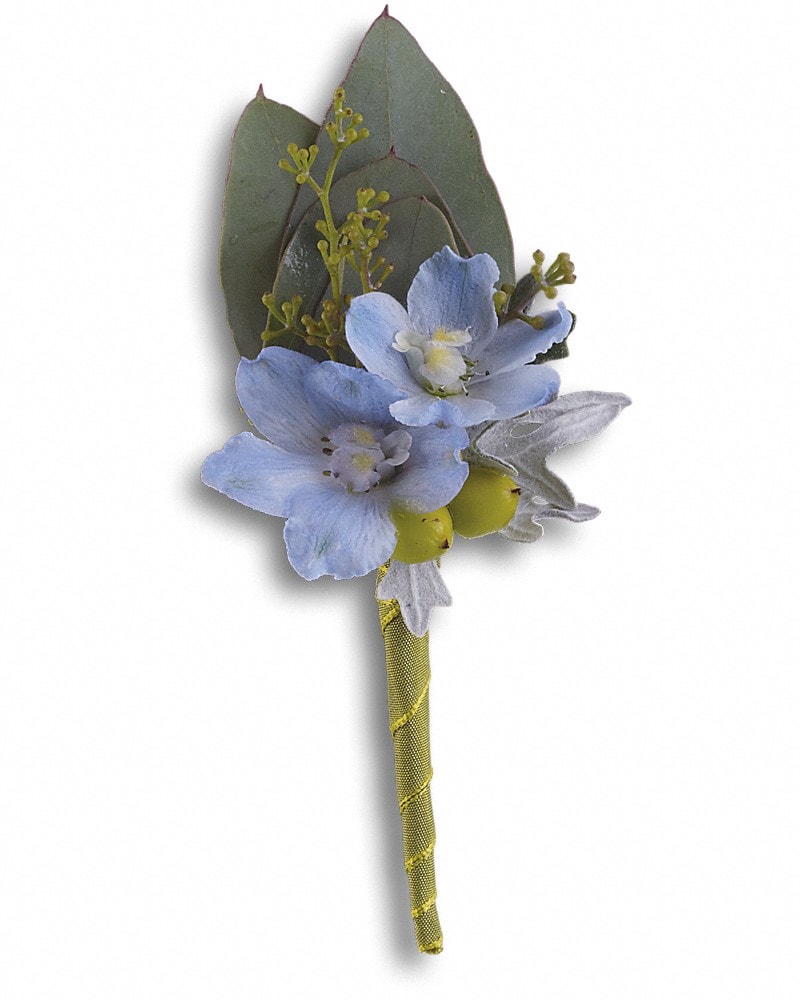 Heros Blue Boutonniere