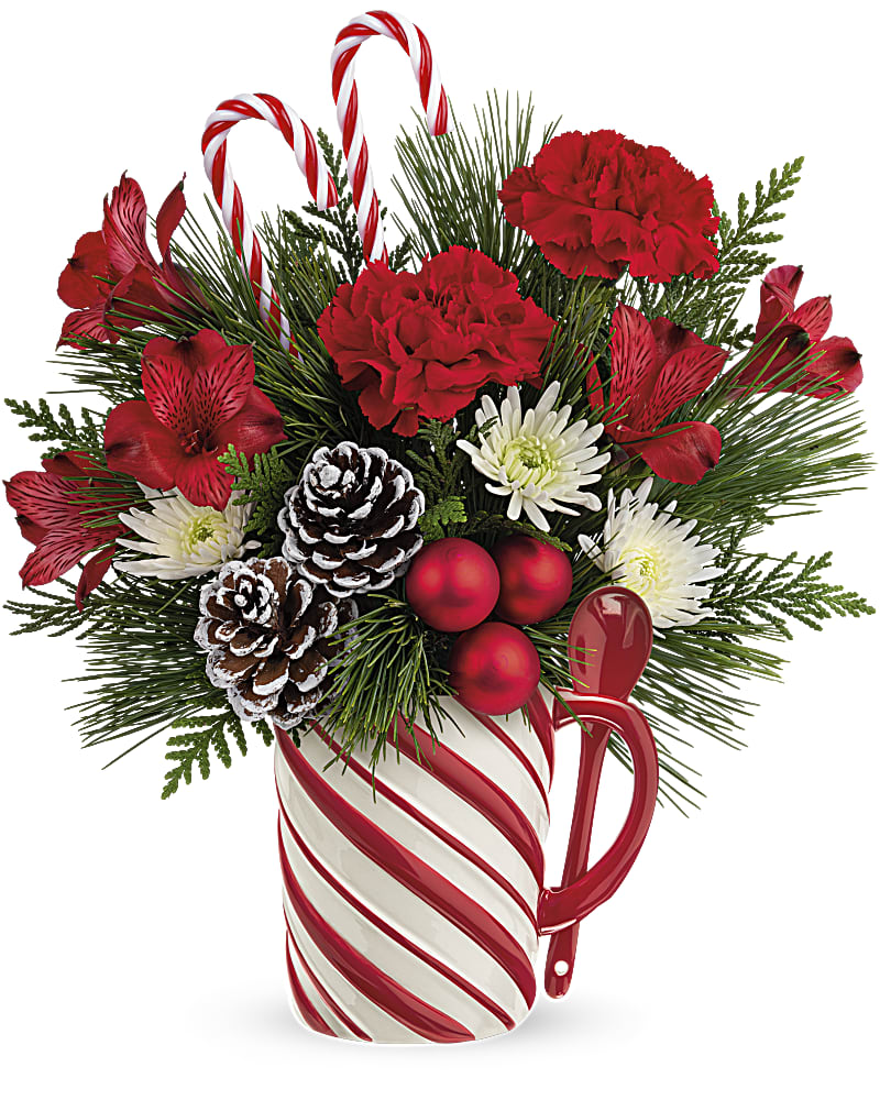 Teleflora's Send A Hug Sweet Stripes Bouquet