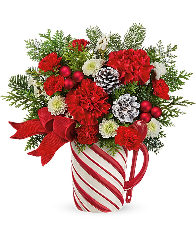 Teleflora's Send A Hug Festive Candy Cane Bouquet