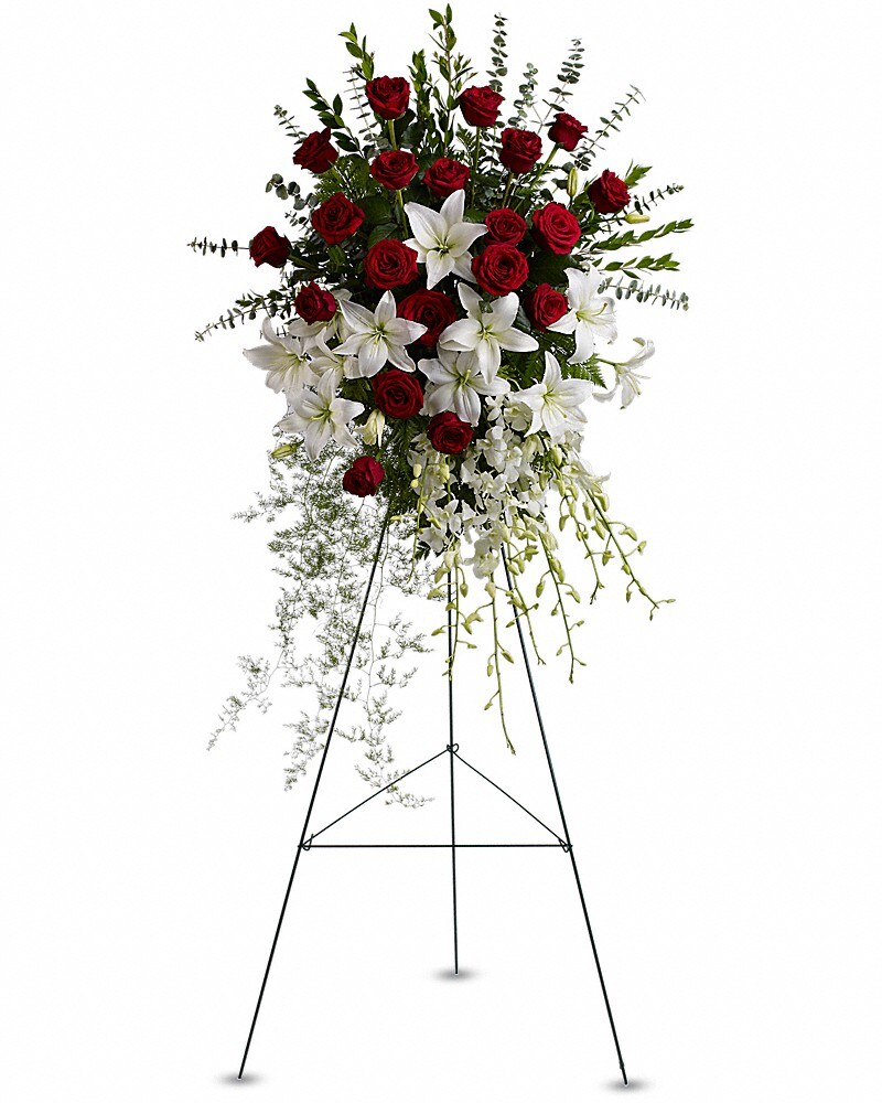 Lily and Rose Tribute Spray Sympathy Arrangement