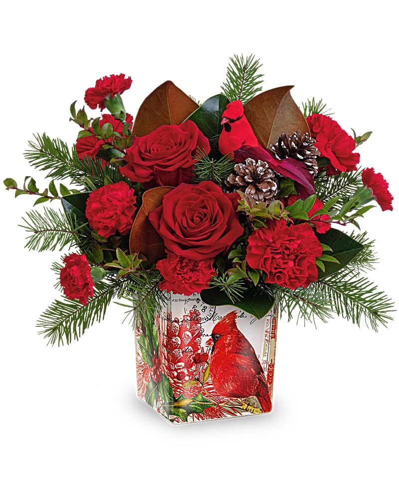 Teleflora's Joyful Cardinal Bouquet