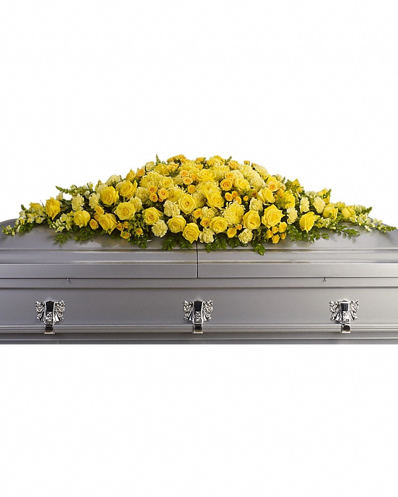 Golden Garden Casket Spray Sympathy Arrangement
