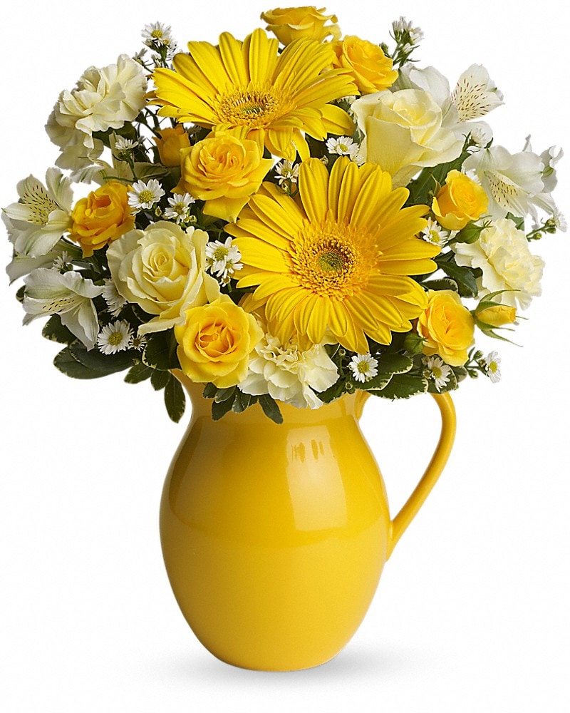 Teleflora's Sunny Day Pitcher Of Cheer