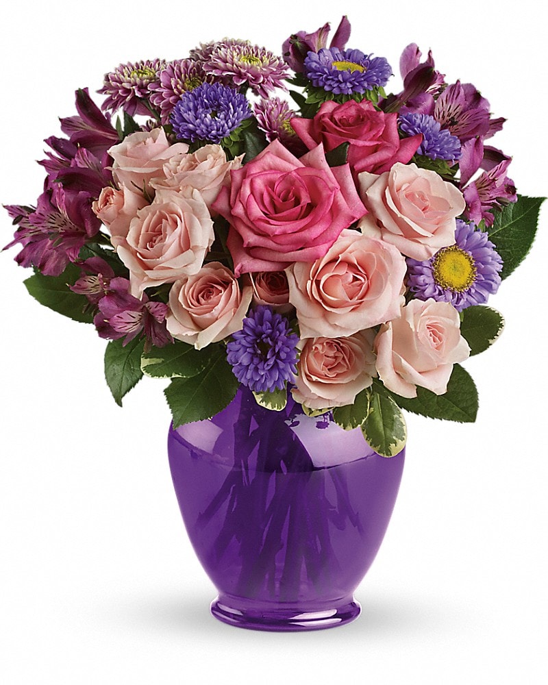 Teleflora's Purple Medley Bouquet With Roses